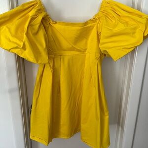 Peter Som Yellow Off the Shoulder Dress